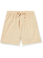 TEKLA - Organic Cotton-Poplin Drawstring Pyjama Shorts - Neutrals