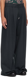 Dries Van Noten Black Pleated Sweatpants