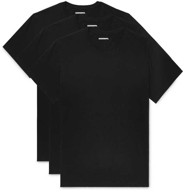 Photo: Neighborhood - Three-Pack Cotton-Jersey T-Shirts - Men - Black