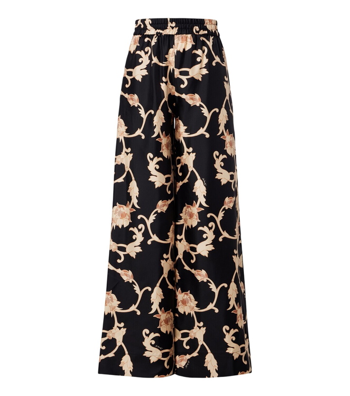 Photo: La DoubleJ Buttercup printed silk palazzo pants