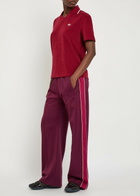 Wales Bonner Mantra Panelled Satin-jersey Track Pants Burgundy