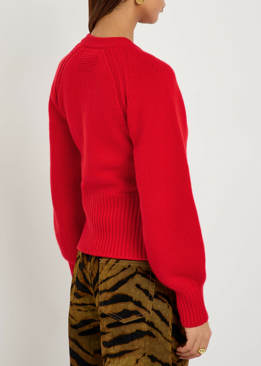 Guest In Residence Sculpted Cashmere Cardigan Red