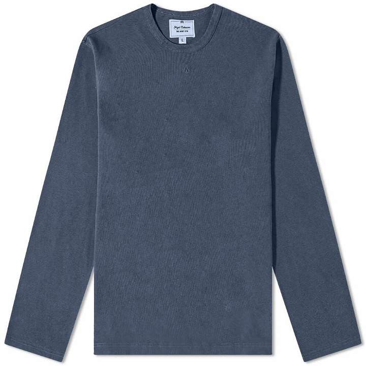 Photo: Nigel Cabourn Men's Long Sleeve Embroidered Arrow T-Shirt in Navy