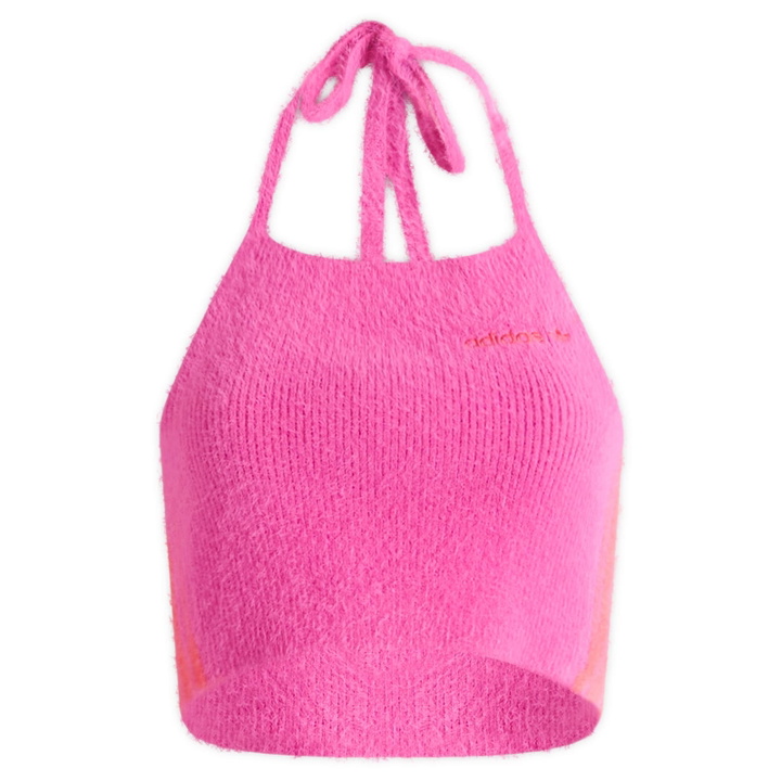 Photo: Adidas Women's Fluffy Knitted Halter Top in Semi Lucid Fuchsia