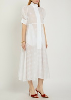 Thierry Colson Venetia Embroidered Cotton Midi Shirt Dress White