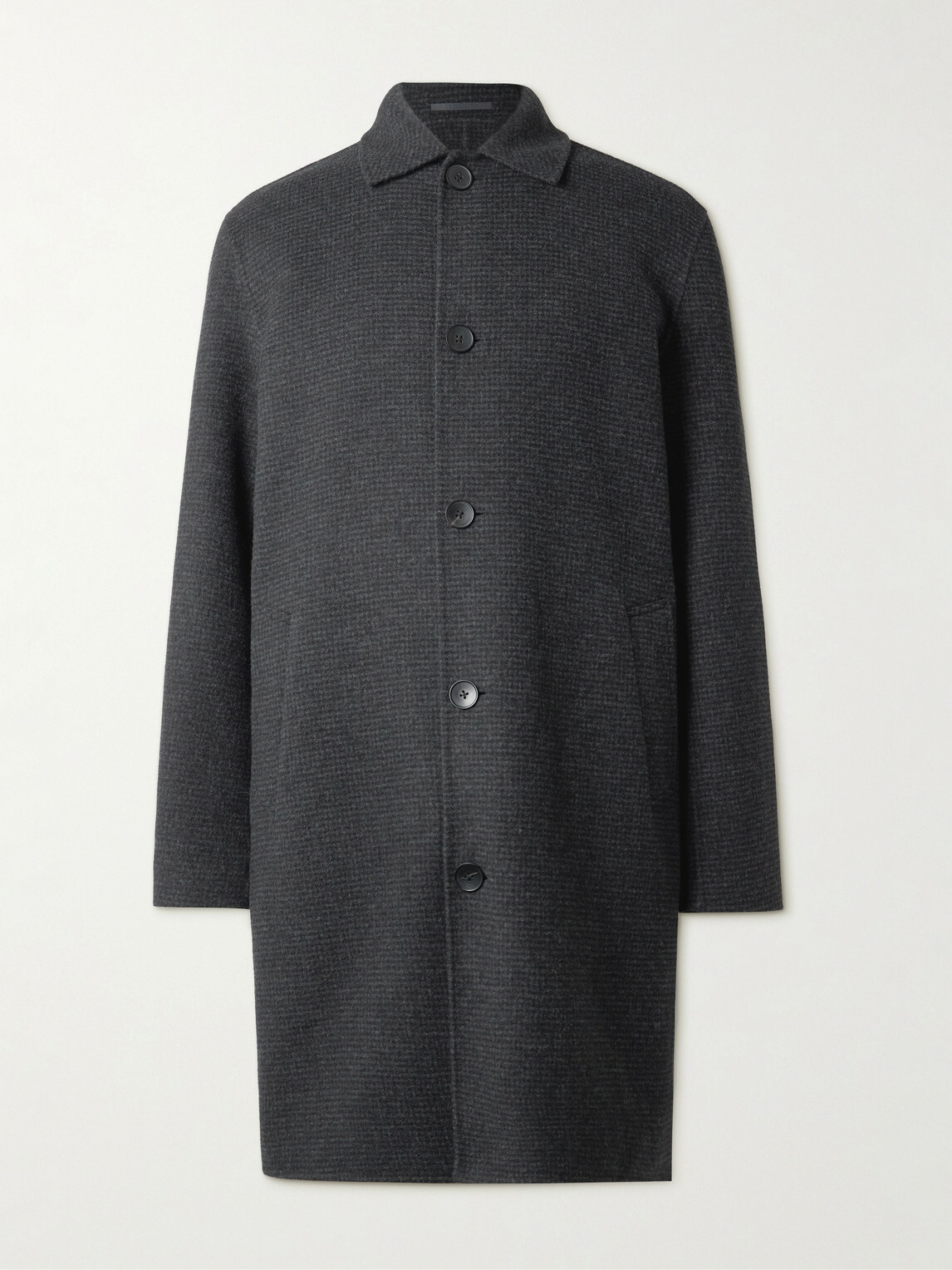 Mr P. - Checked Double-Faced Wool and Cashmere-Blend Coat - Gray