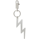 Rick Owens Silver Small Thunderbolt Keychain