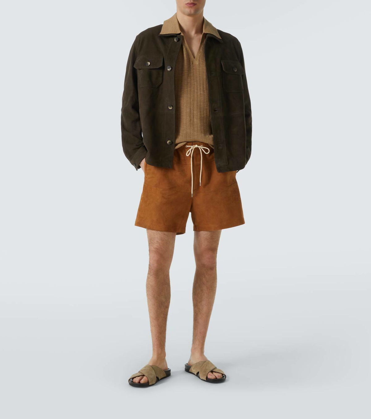 Frescobol Carioca Ravi suede overshirt