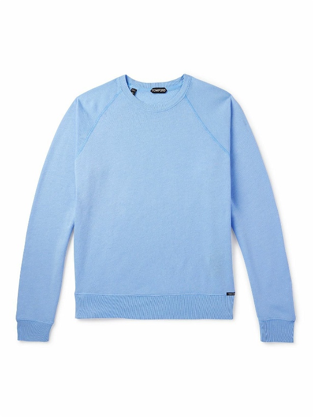 Photo: TOM FORD - Cotton-Blend Sweatshirt - Blue