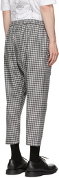 Stefan Cooke Black & White Check Cropped Trousers