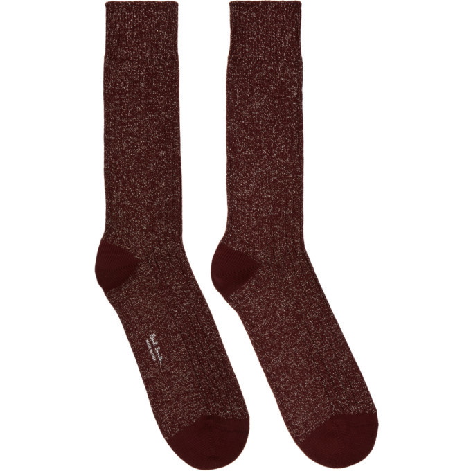 Photo: Paul Smith Burgundy and Gold Glitter Rib Socks