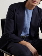 Boglioli - Ribbed Linen and Cotton-Blend T-Shirt - Blue