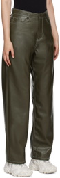 determ; Gray Rounded Faux-Leather Trousers