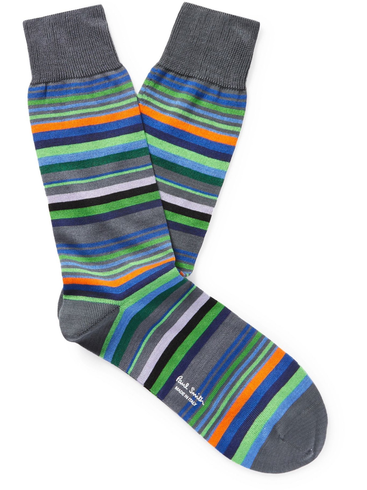 PAUL SMITH - Striped Cotton-Blend Socks