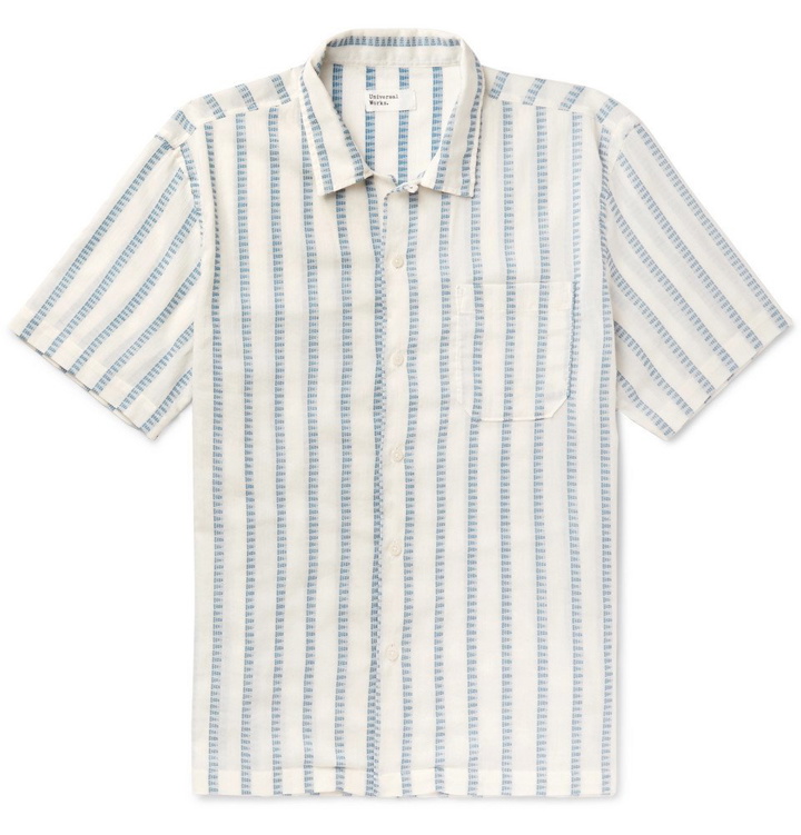 Photo: Universal Works - Striped Cotton Shirt - White