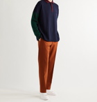 Loewe - Logo-Embroidered Colour-Block Wool Polo Shirt - Blue