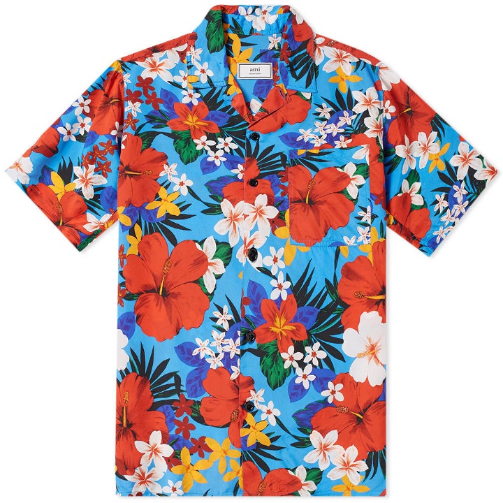 Photo: AMI Short Sleeve Floral Camp Collar Shirt Multi
