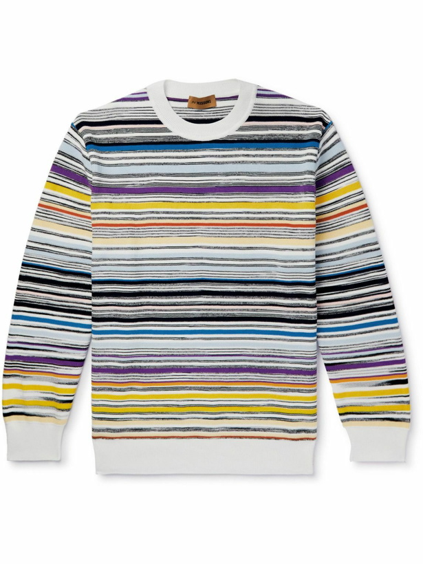 Photo: Missoni - Striped Crochet-Knit Cotton Sweater - Multi