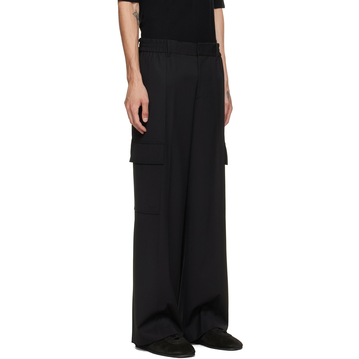 Helmut Lang Black Wool Utility Trousers