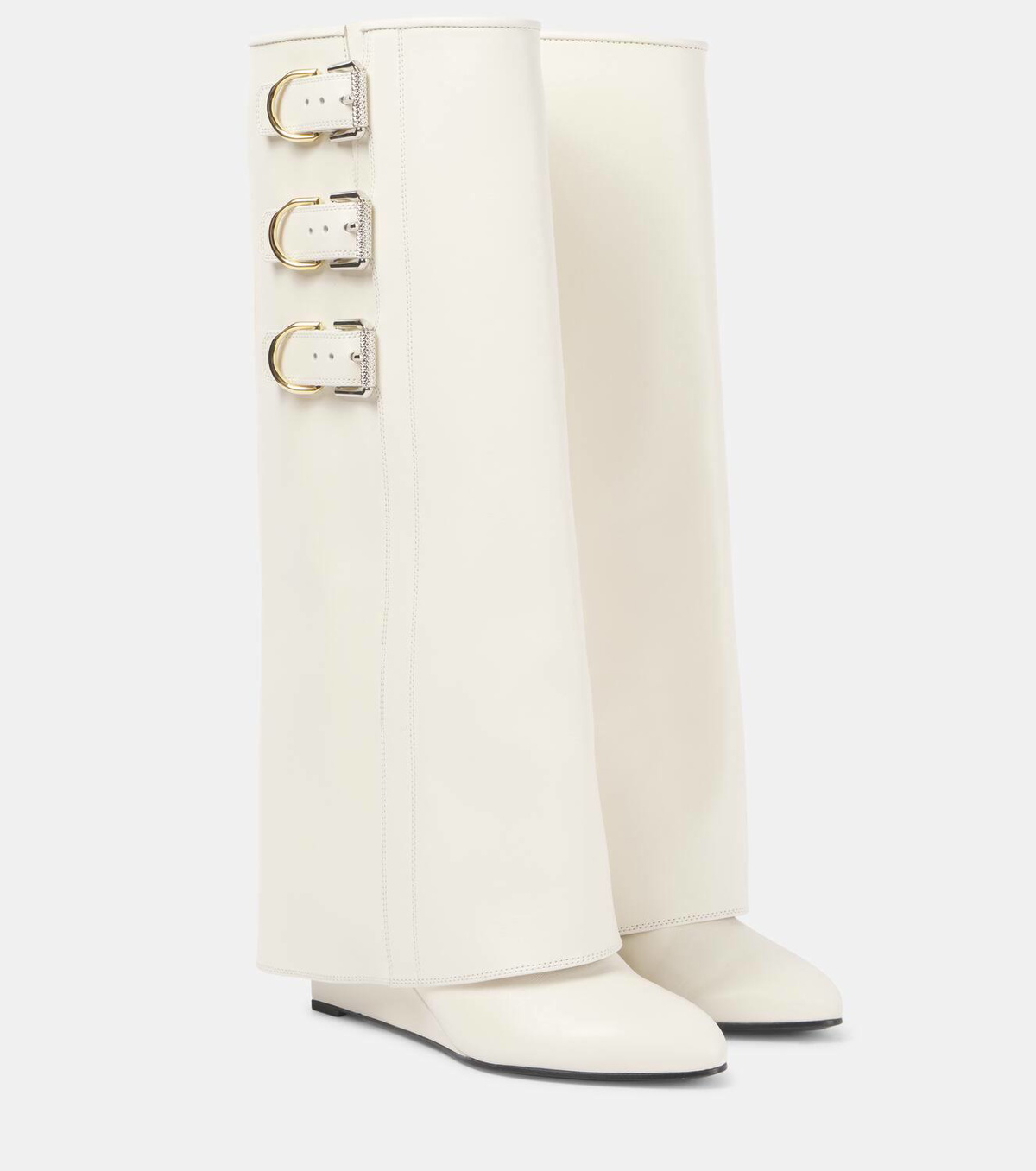 Givenchy Shark Lock Buckles leather knee-high boots Givenchy