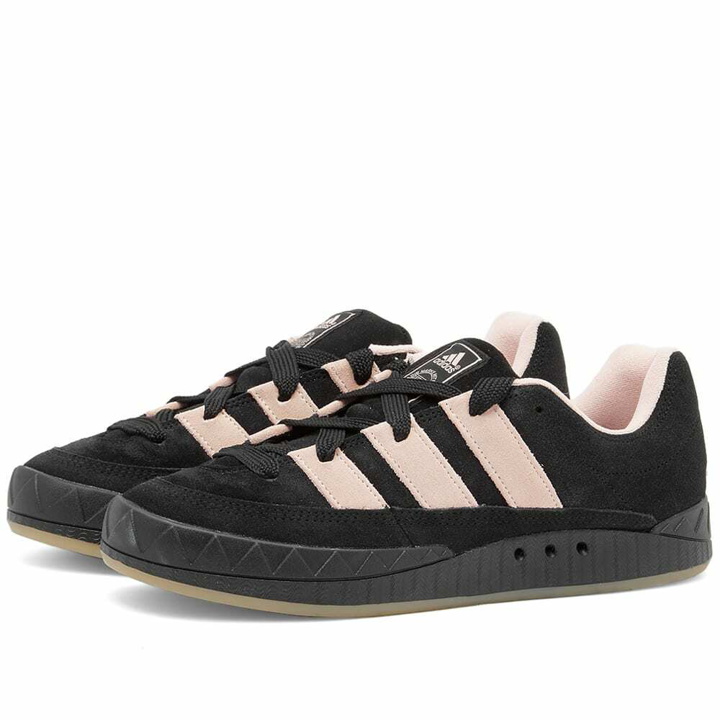 Photo: Adidas Men's Adimatic Sneakers in Core Black/Pink Tint