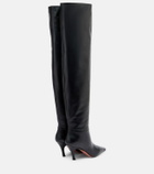 Amina Muaddi Jamie 80 leather over-the-knee boots
