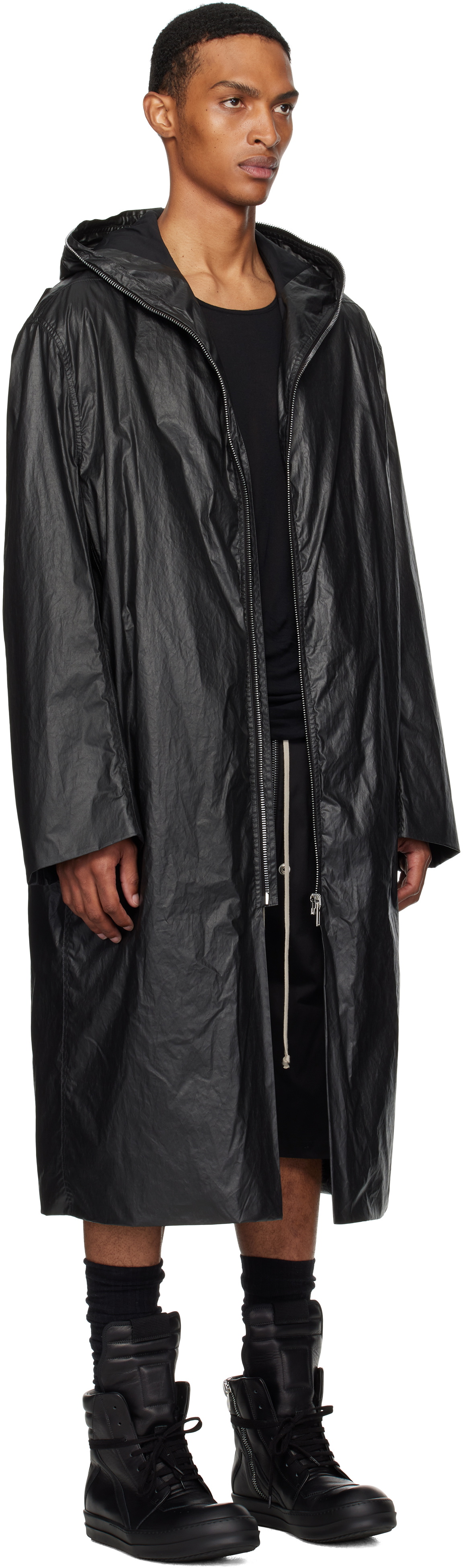 Rick Owens Black Concordians Mac Coat Rick Owens