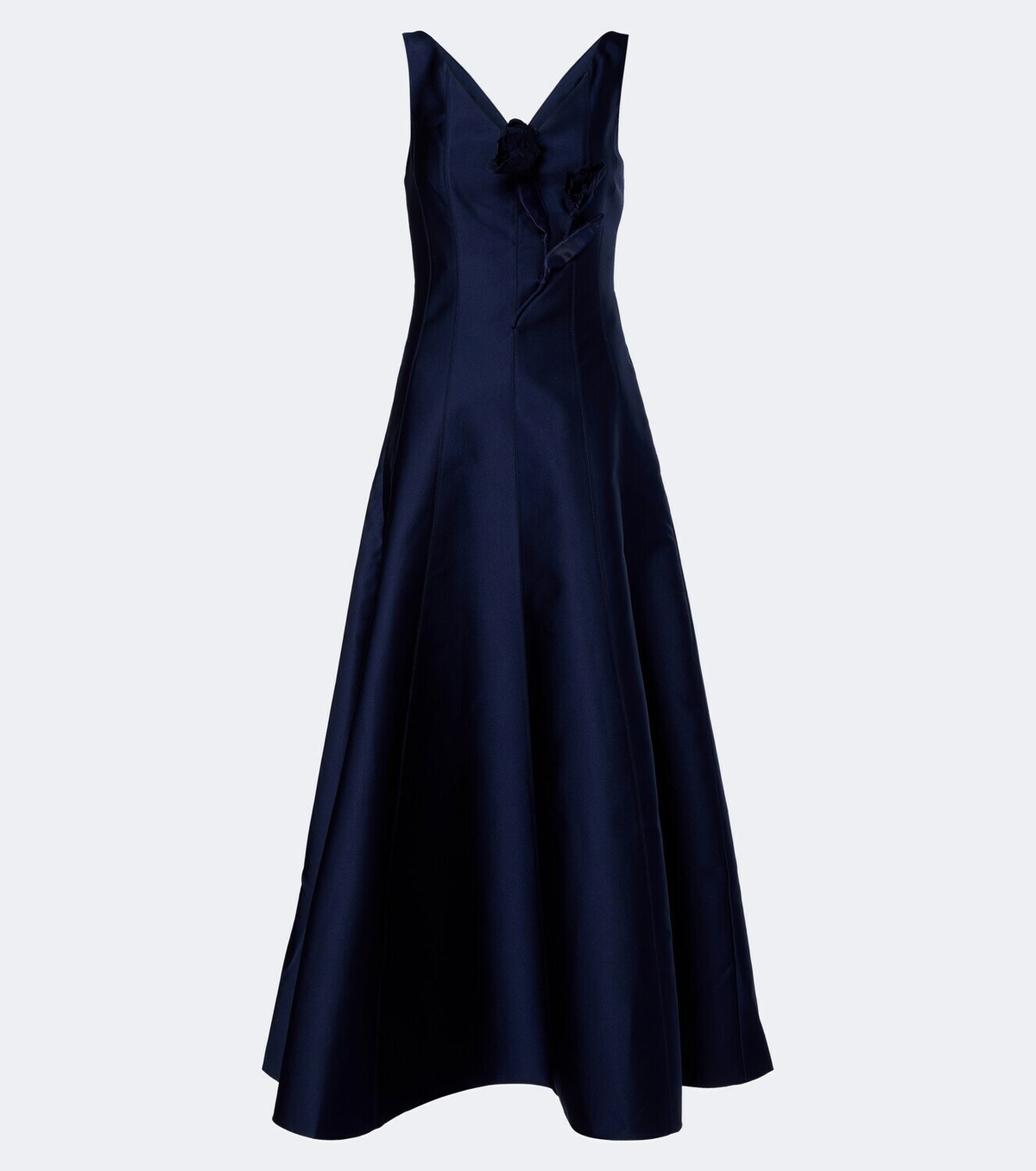Roland Mouret Floral-appliqué taffeta maxi dress