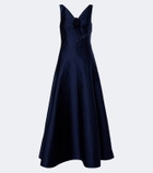 Roland Mouret Floral-appliqué taffeta maxi dress