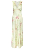 Loveshackfancy Suniva Floral-print Silk Maxi Dress Peach