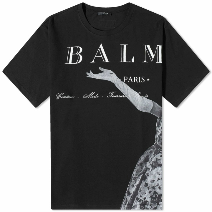 Photo: Balmain Men's Jolie Madame Print T-Shirt in Black/Grey