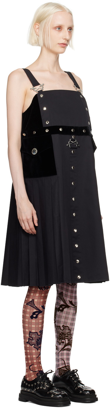 Chopova Lowena Black Finn Kilt Midi Dress