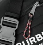 Burberry - Logo-Print Convertible Canvas and Shell Belt Bag - Black