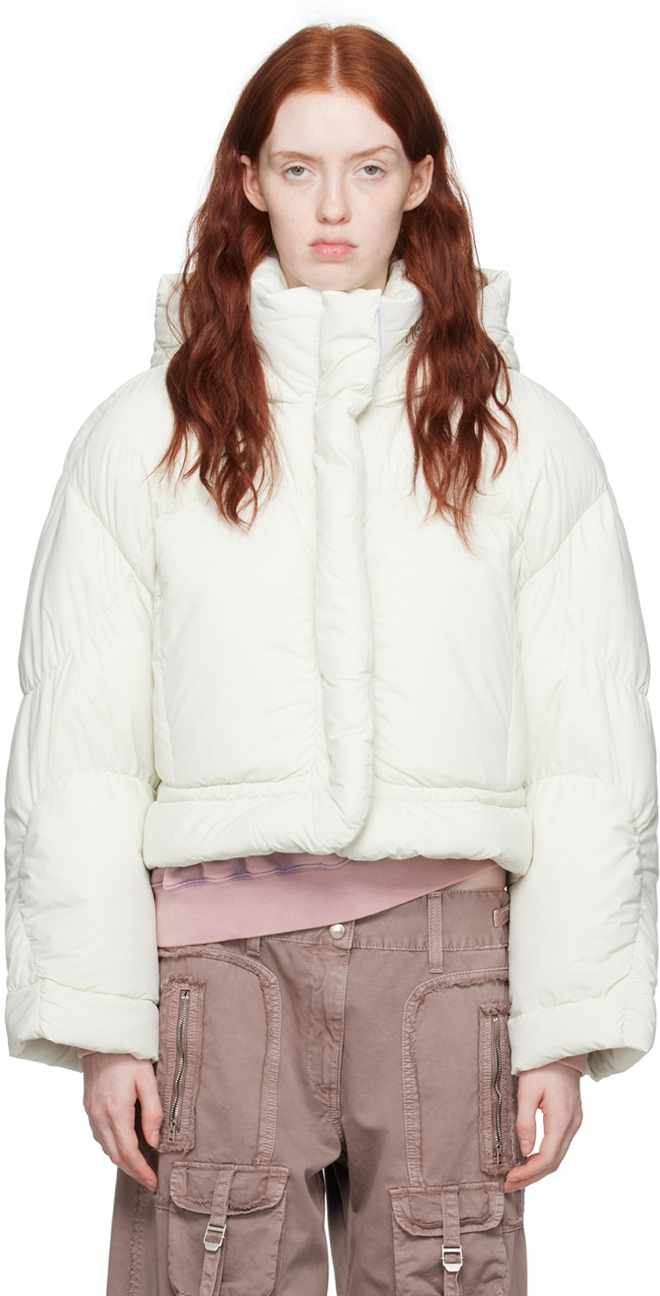 Acne Studios Off-White Hooded Down Jacket Acne Studios