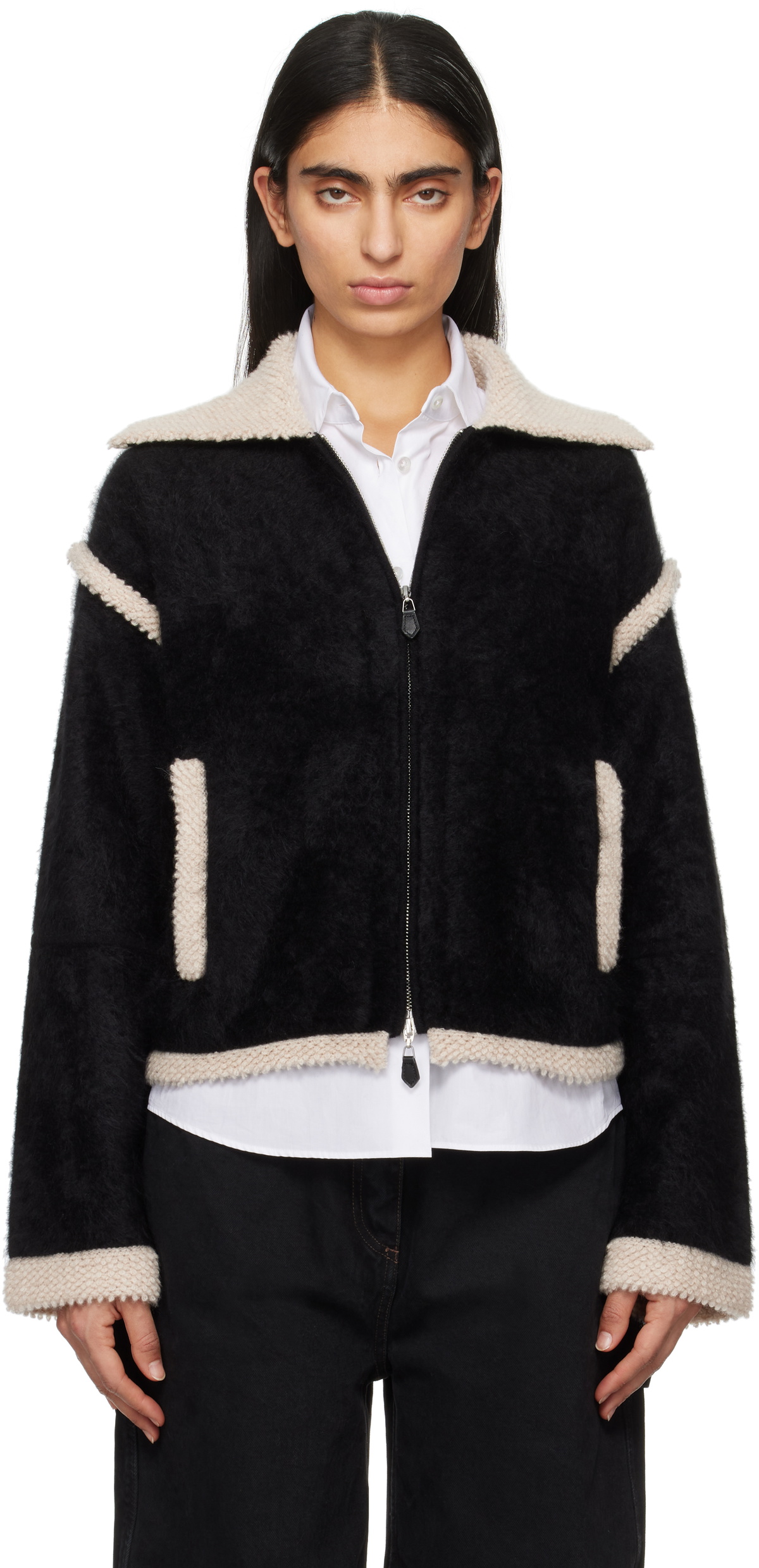 Guest in Residence Black Grizzly Bomber Jacket