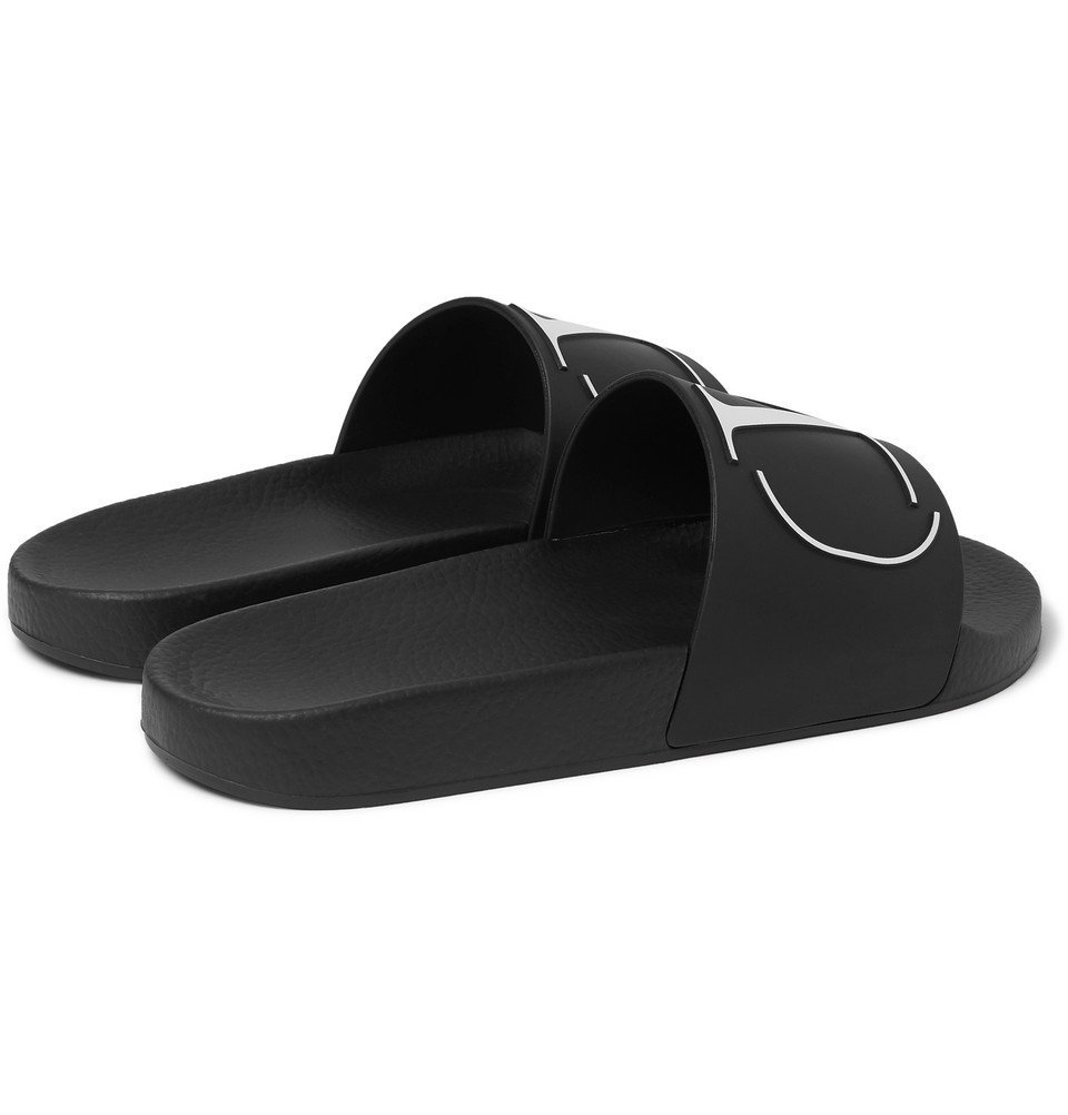 Valentino - Valentino Garavani Logo-Embossed Rubber Slides  display picture 3