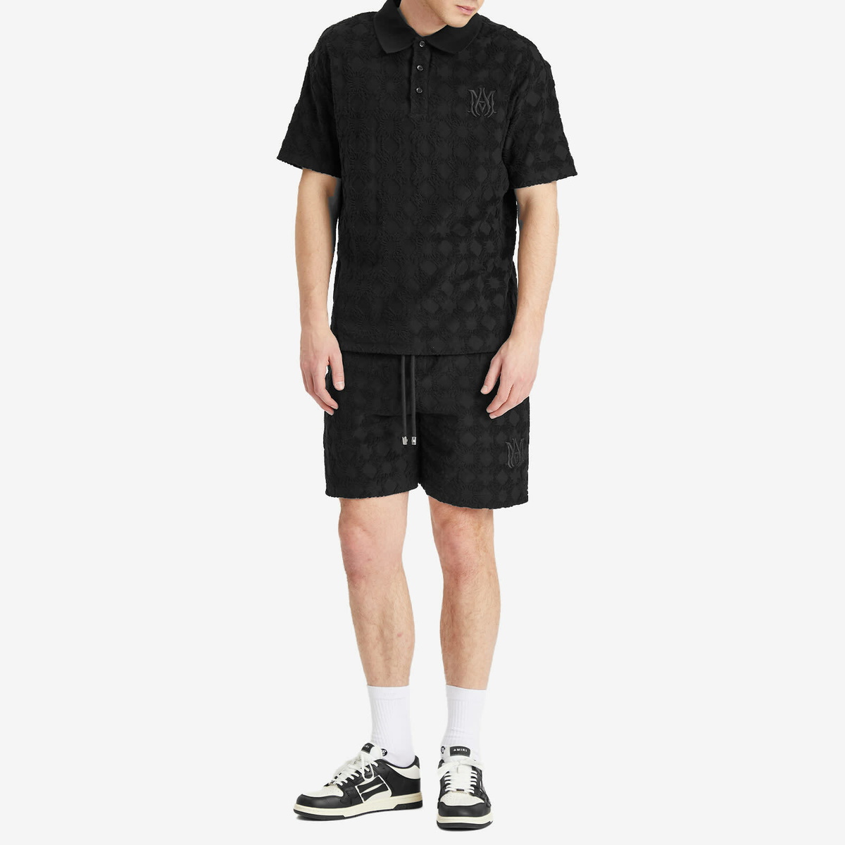 AMIRI Men's MA Quad Toweling Polo in Black