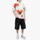 Alexander McQueen Men's Obscured Flower Vacation Shirt in White/Red