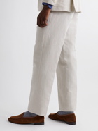 Favourbrook - Herringbone Cotton and Linen-Blend Suit Trousers - Neutrals