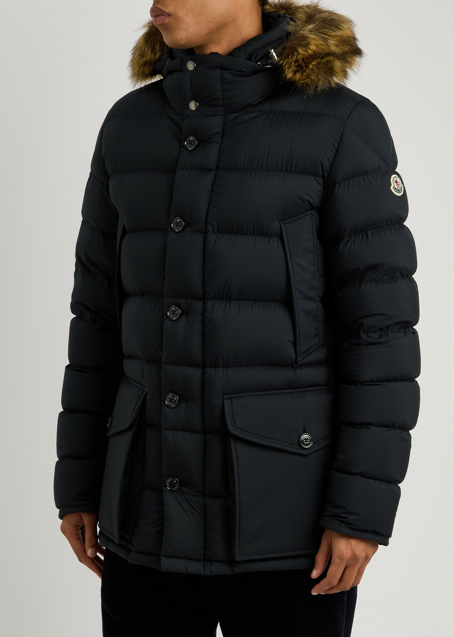 Moncler Clunye Hooded Quilted Nylon Parka Navy