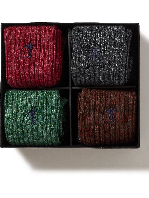 Photo: London Sock Co. - Four-Pack Ribbed Organic Cotton-Blend Socks - Multi