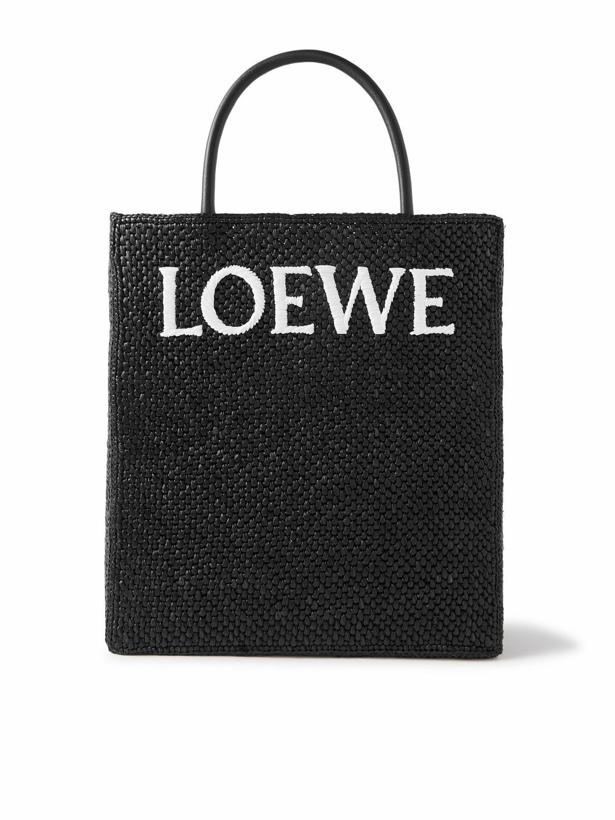 Photo: LOEWE - Standard A4 Logo-Embroidered Raffia Tote Bag