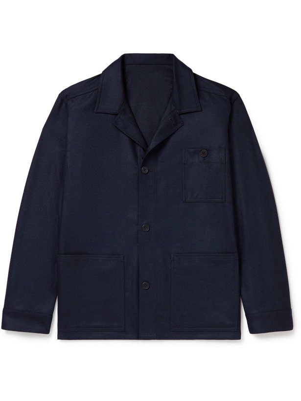 Photo: Anderson & Sheppard - Camp-Collar Wool-Flannel Chore Jacket - Blue