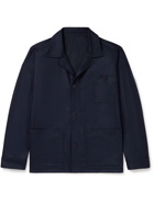 Anderson & Sheppard - Camp-Collar Wool-Flannel Chore Jacket - Blue