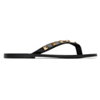 Valentino Garavani Black Rockstud Calfskin Flip-Flops