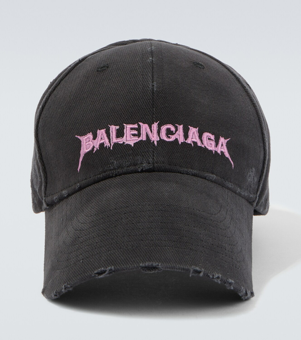 Balenciaga Logo distressed cotton baseball cap