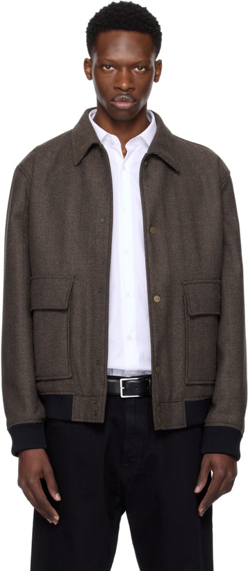 Photo: Hugo Brown Herringbone Bomber Jacket