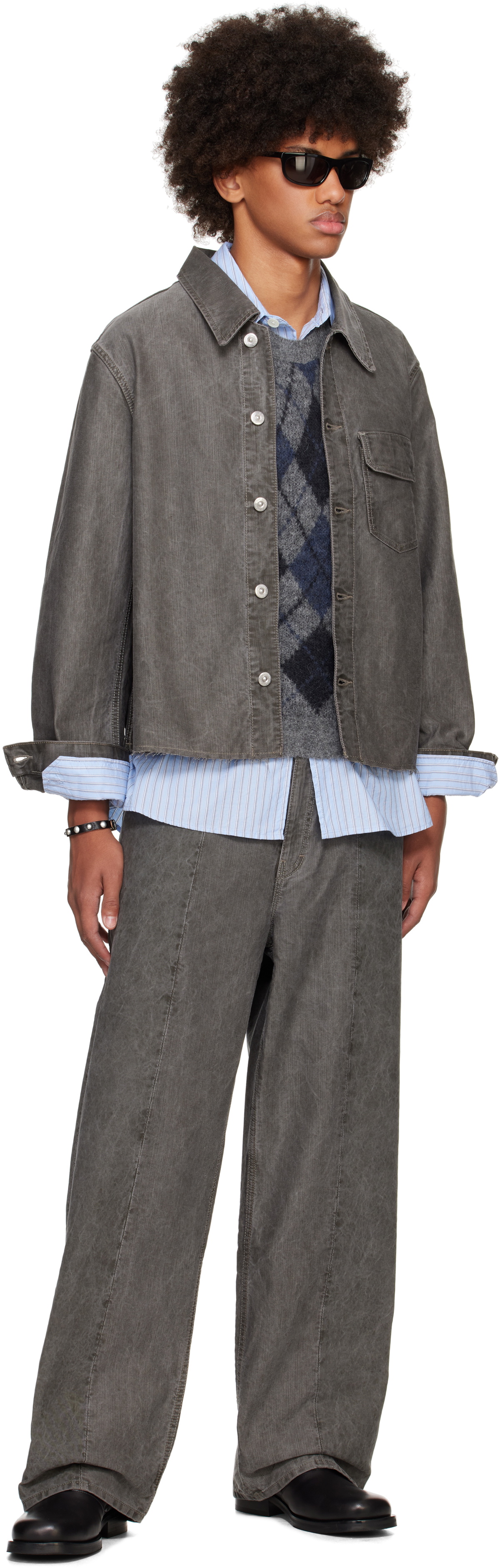 ジャケット・アウター OUR LEGACY CUTREBIRTH JACKETWashed Grey Our Legacy - Rebirth Jacket Washed Grey Torino Stripe