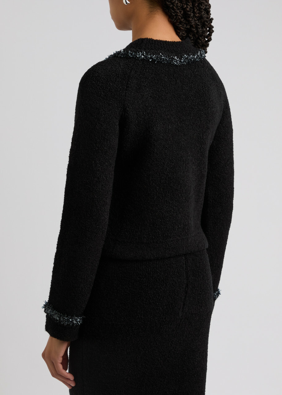 Huishan Zhang Bethany Bouclé-knit Jumper Black