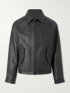 Golden Bear - The Dunbear Leather Bomber Jacket - Black